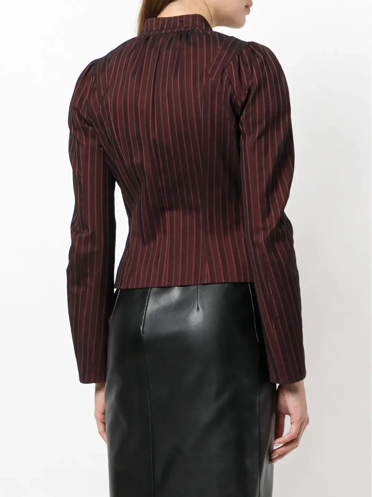 John Galliano Pre-Owned ピンストライプ柄ジップ付きブラウス - レッド - 画像4