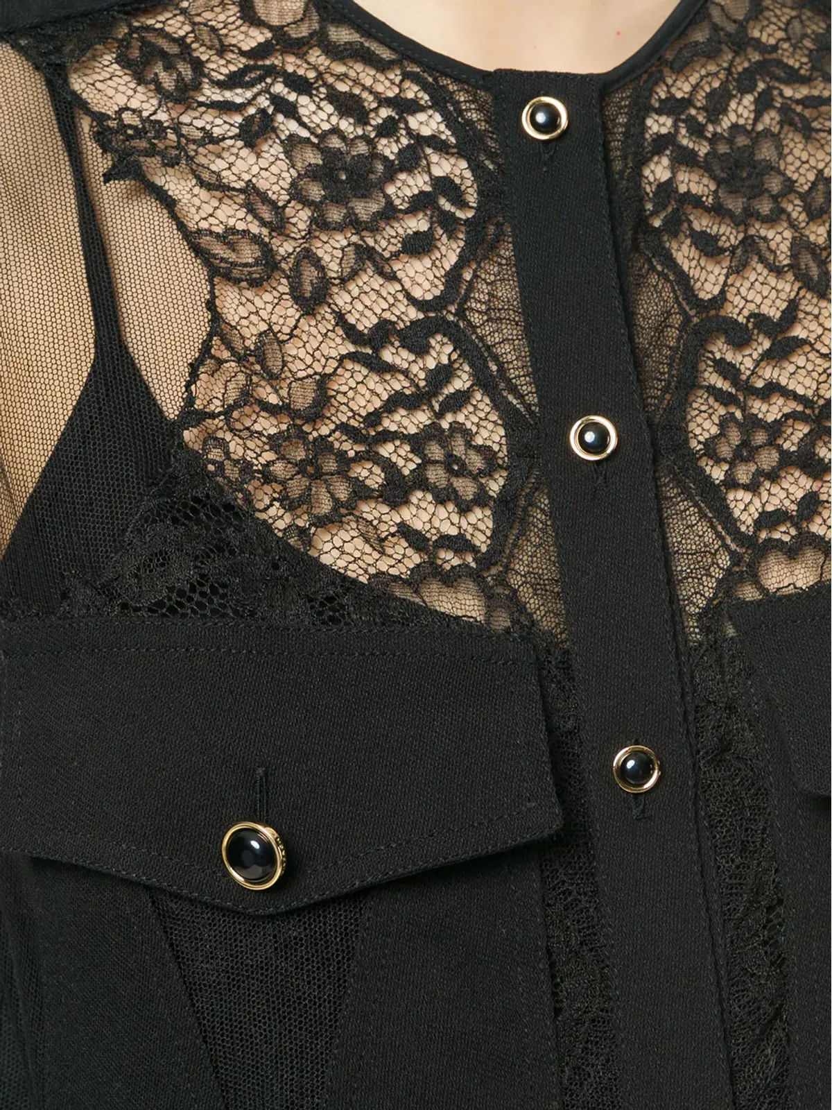 Givenchy ノースリーブレースブラウス ブラック - 画像5