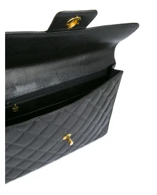 CHANEL Vintage quilted flat briefcase - Black - サムネイル5
