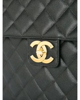 CHANEL Vintage quilted flat briefcase - Black - サムネイル4