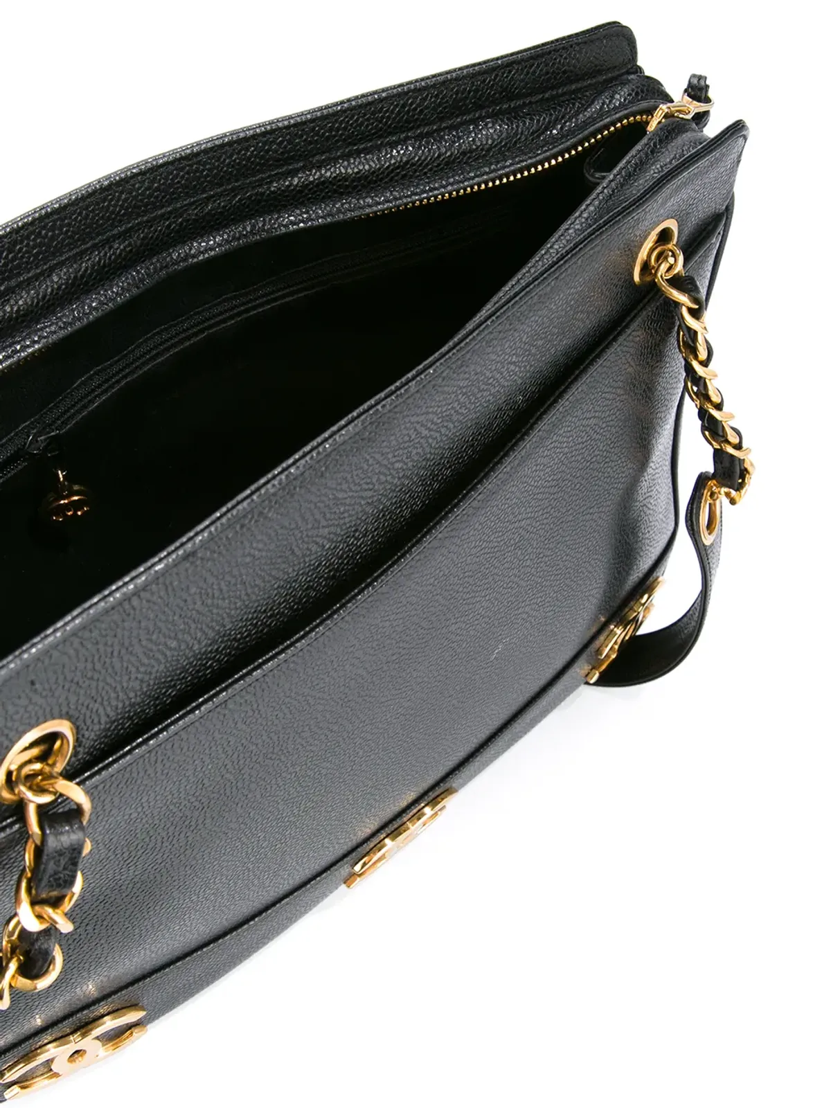 CHANEL Pre-Owned 1991-1994 ロゴチェーンショルダーバッグ - ブラック - 画像5