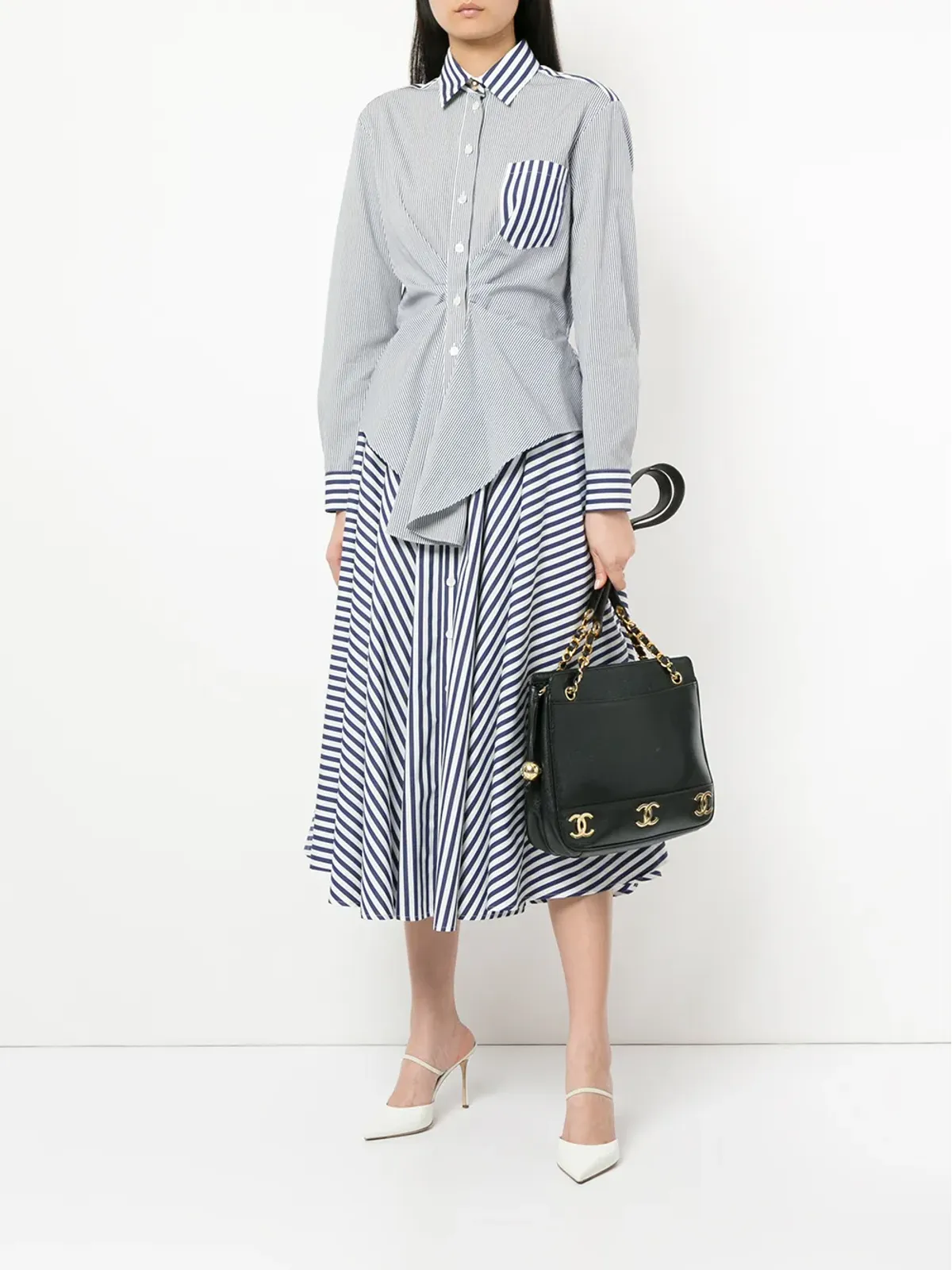 CHANEL Pre-Owned 1991-1994 ロゴチェーンショルダーバッグ - ブラック - 画像2