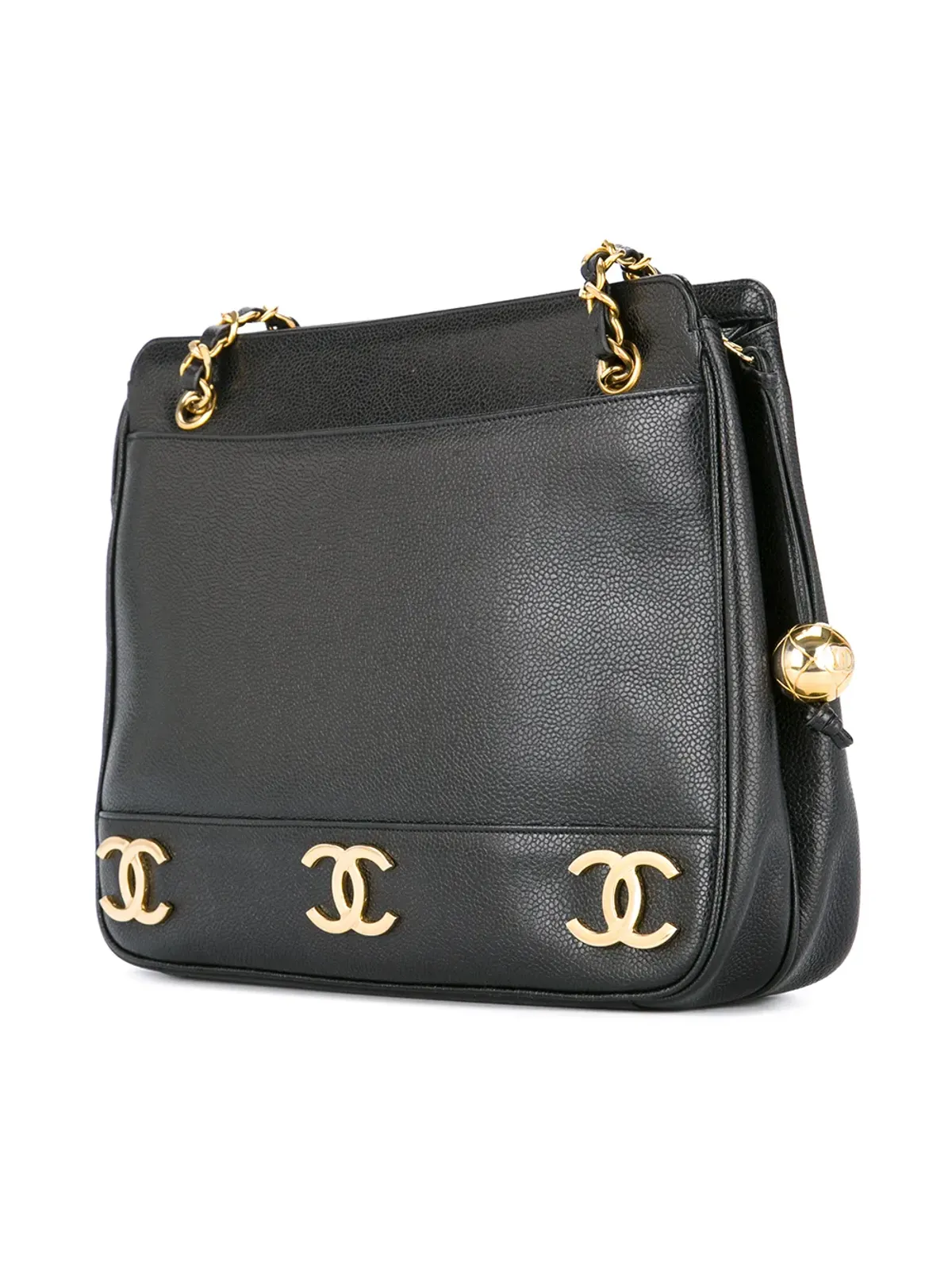 CHANEL Pre-Owned 1991-1994 ロゴチェーンショルダーバッグ - ブラック - 画像3