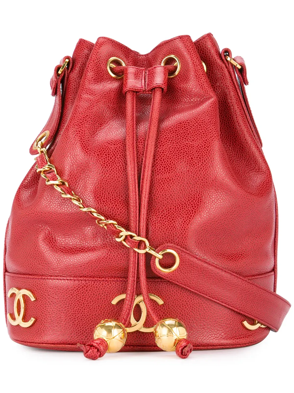 CHANEL Pre-Owned ロゴ入りドローストリングショルダーバッグ - 画像1