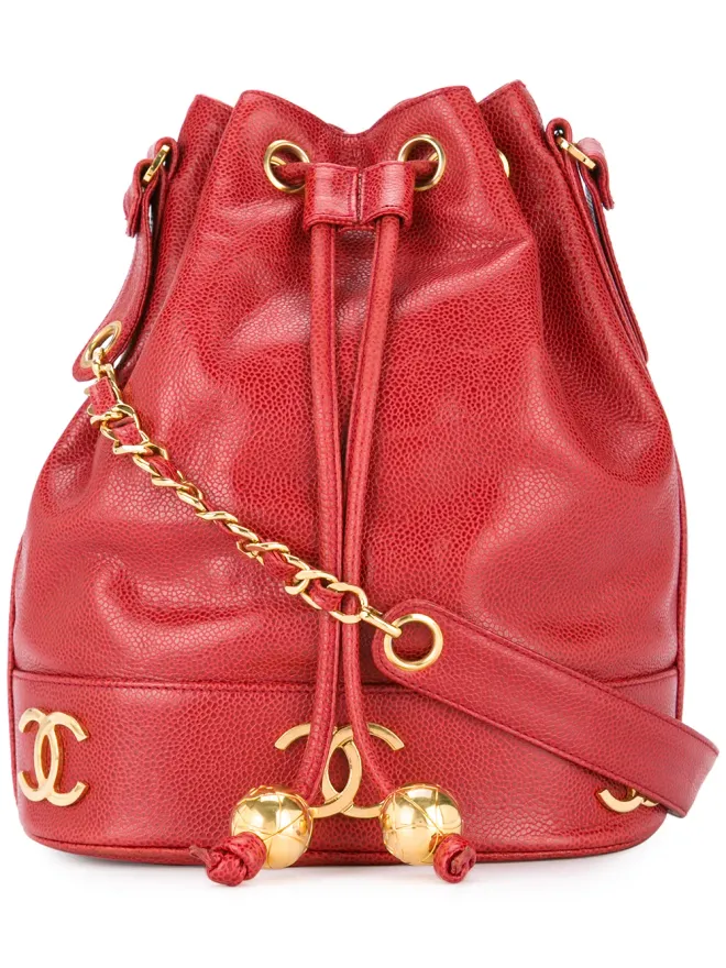 CHANEL Pre-Owned CHANEL Pre-Owned ロゴ入りドローストリングショルダーバッグの商品画像