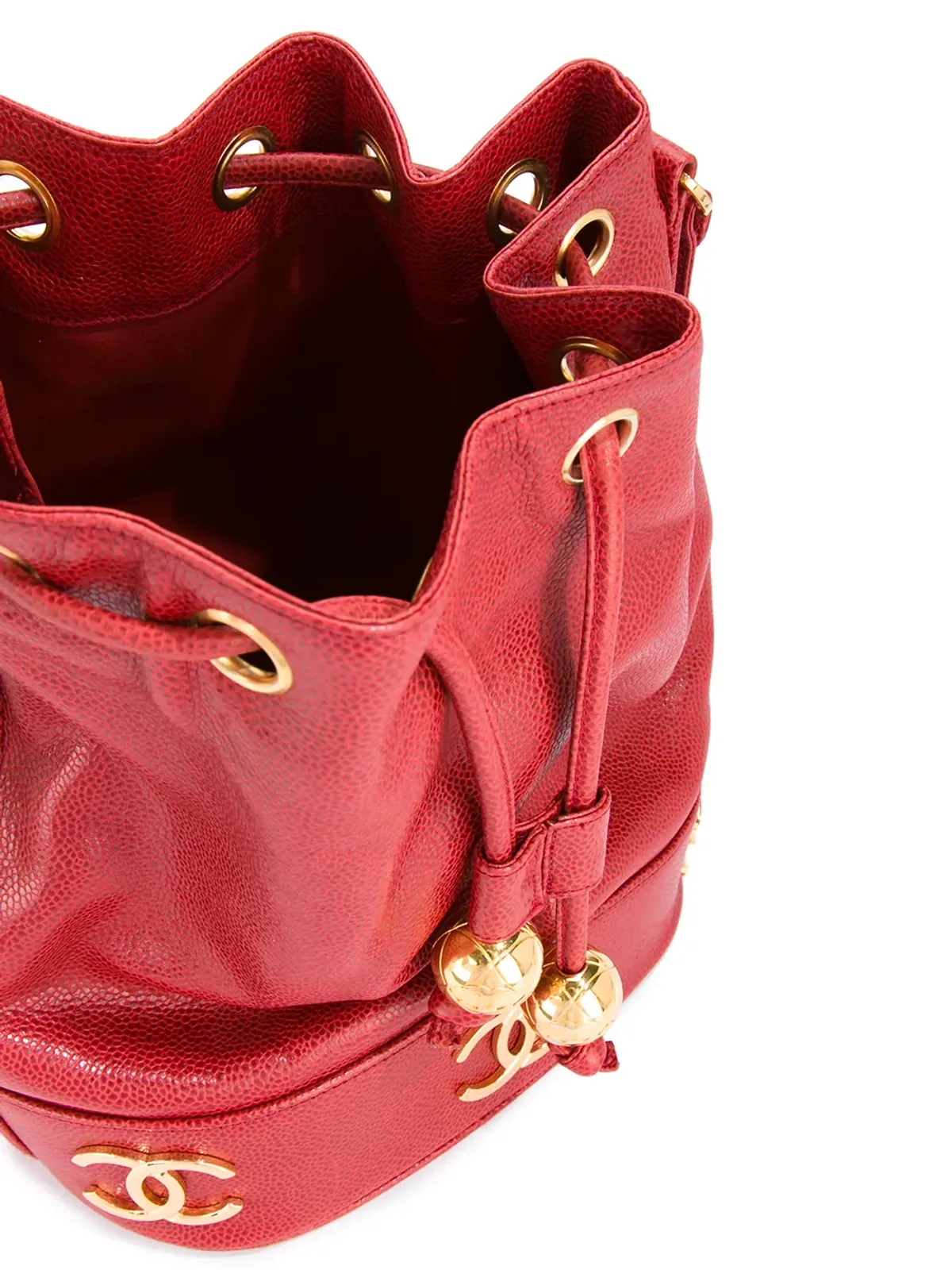 CHANEL Pre-Owned ロゴ入りドローストリングショルダーバッグ - 画像5