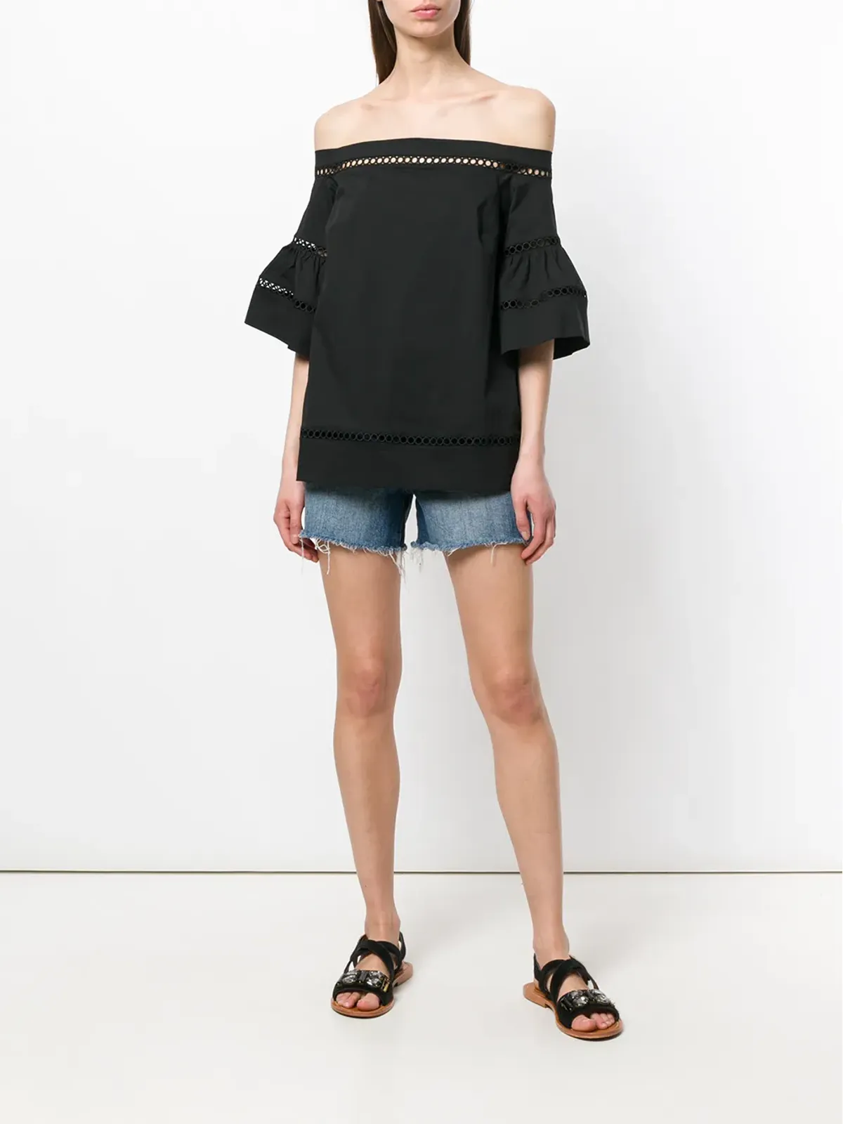 Michael Michael Kors 刺繍入りオフショルダートップ - 画像2