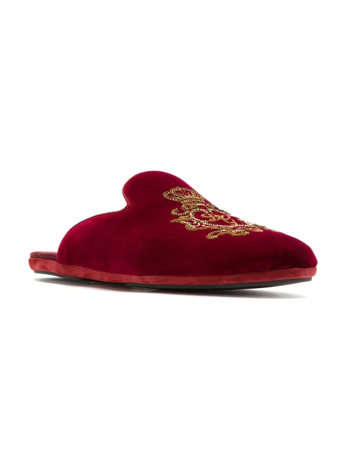 Dolce & Gabbana エンブロイダードベルベットスリッパ - 画像2