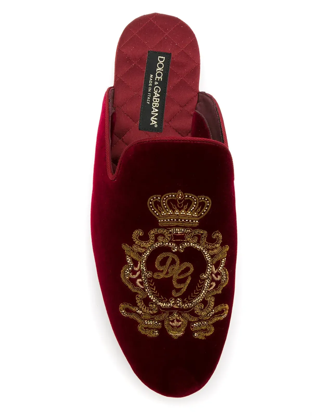 Dolce & Gabbana エンブロイダードベルベットスリッパ - 画像4