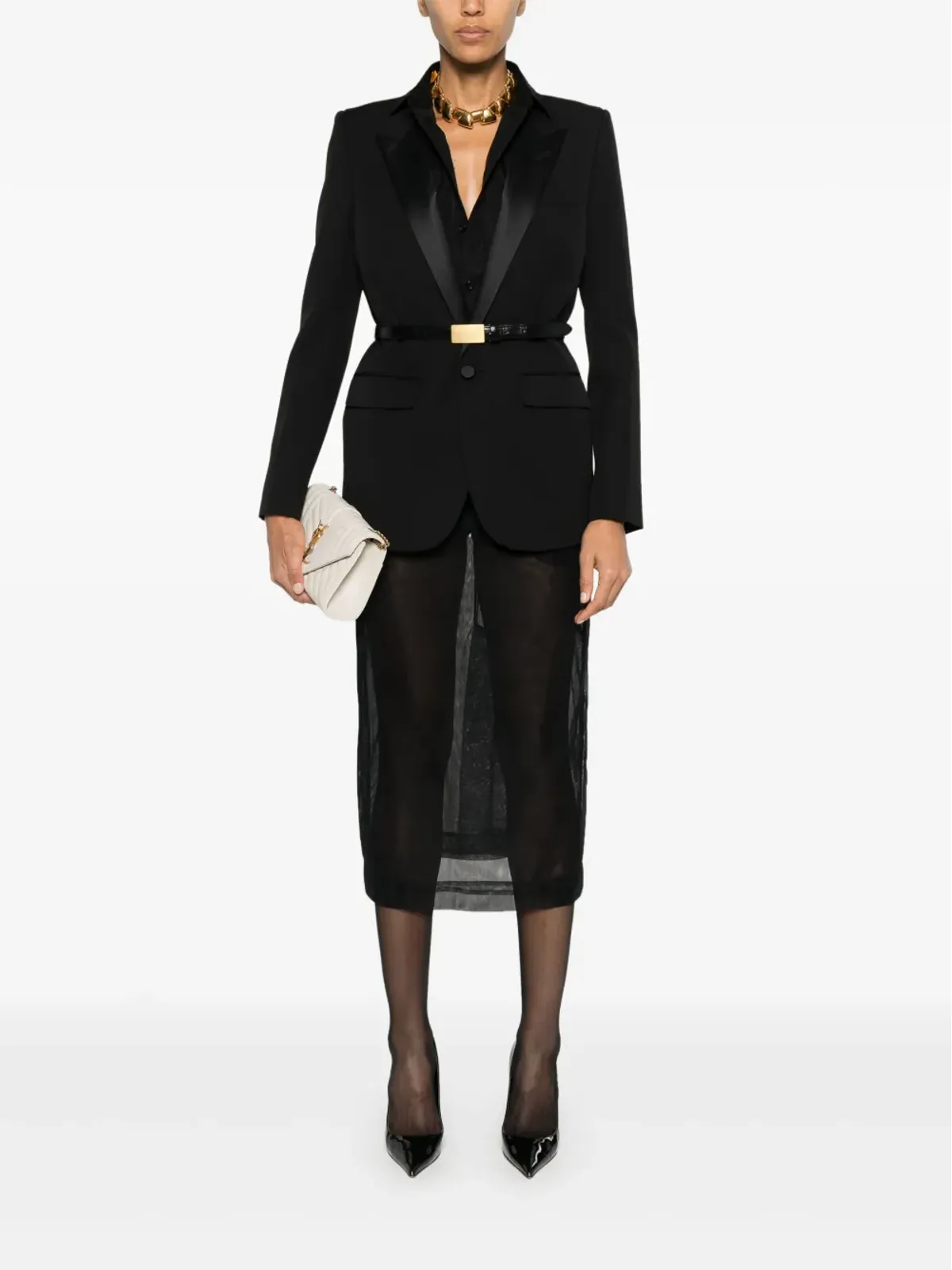Saint Laurent シングルブレスト タキシードジャケット - 画像2