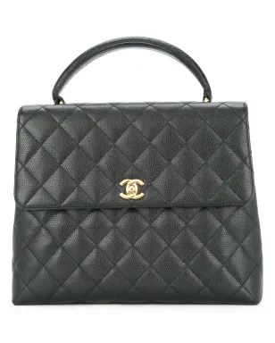 CHANEL Pre-Owned キルティング CC ロゴ ハンドバッグ - ブラック - サムネイル1