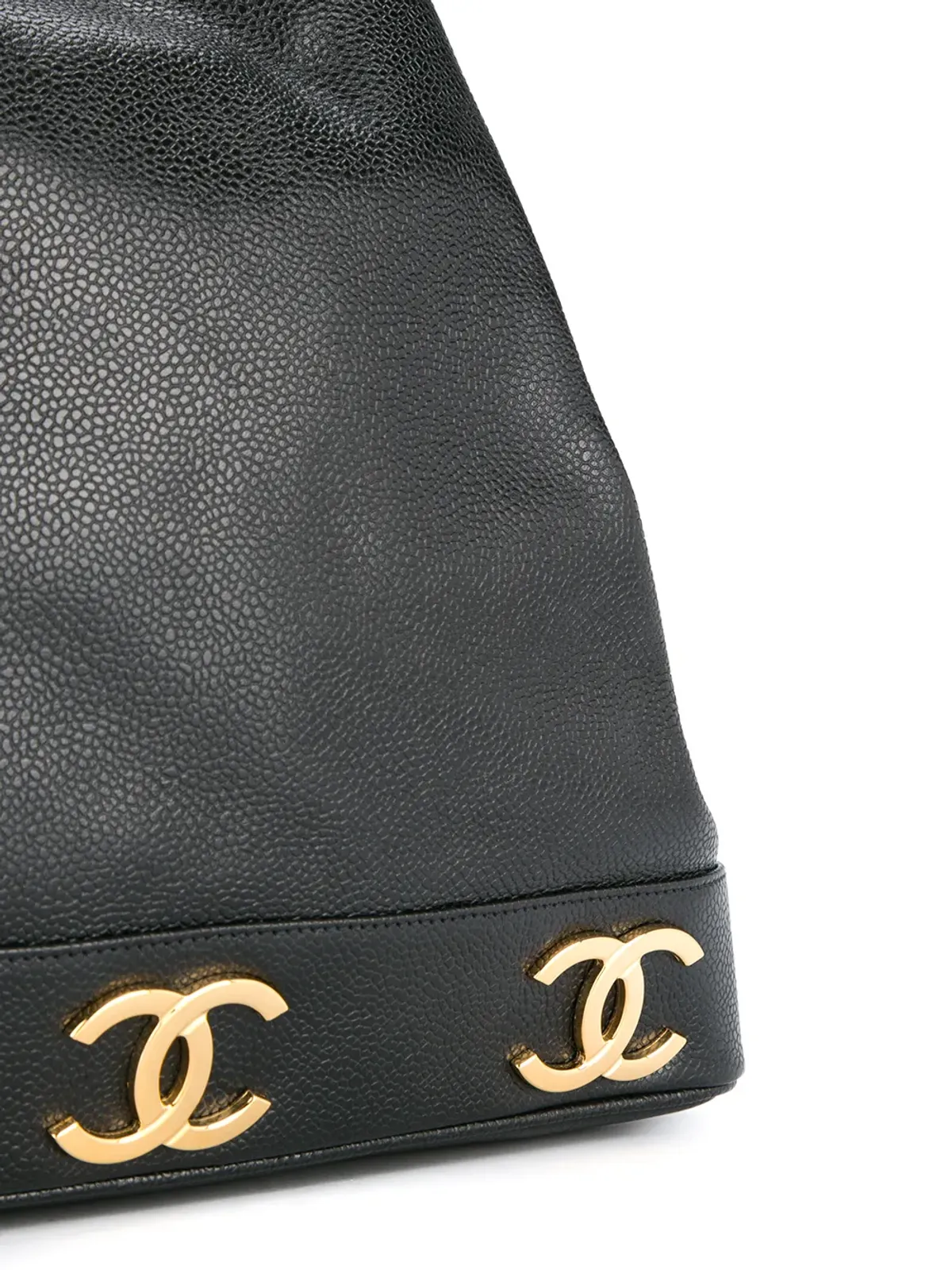 CHANEL Pre-Owned ロゴ入りドローストリングショルダーバッグ - ブラック - 画像4