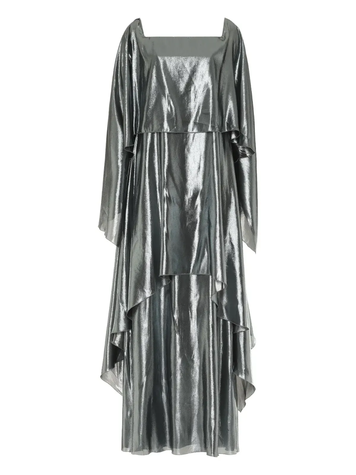 Alberta Ferretti レイヤード風オフショルダー ガウン（メタリック） - 画像1