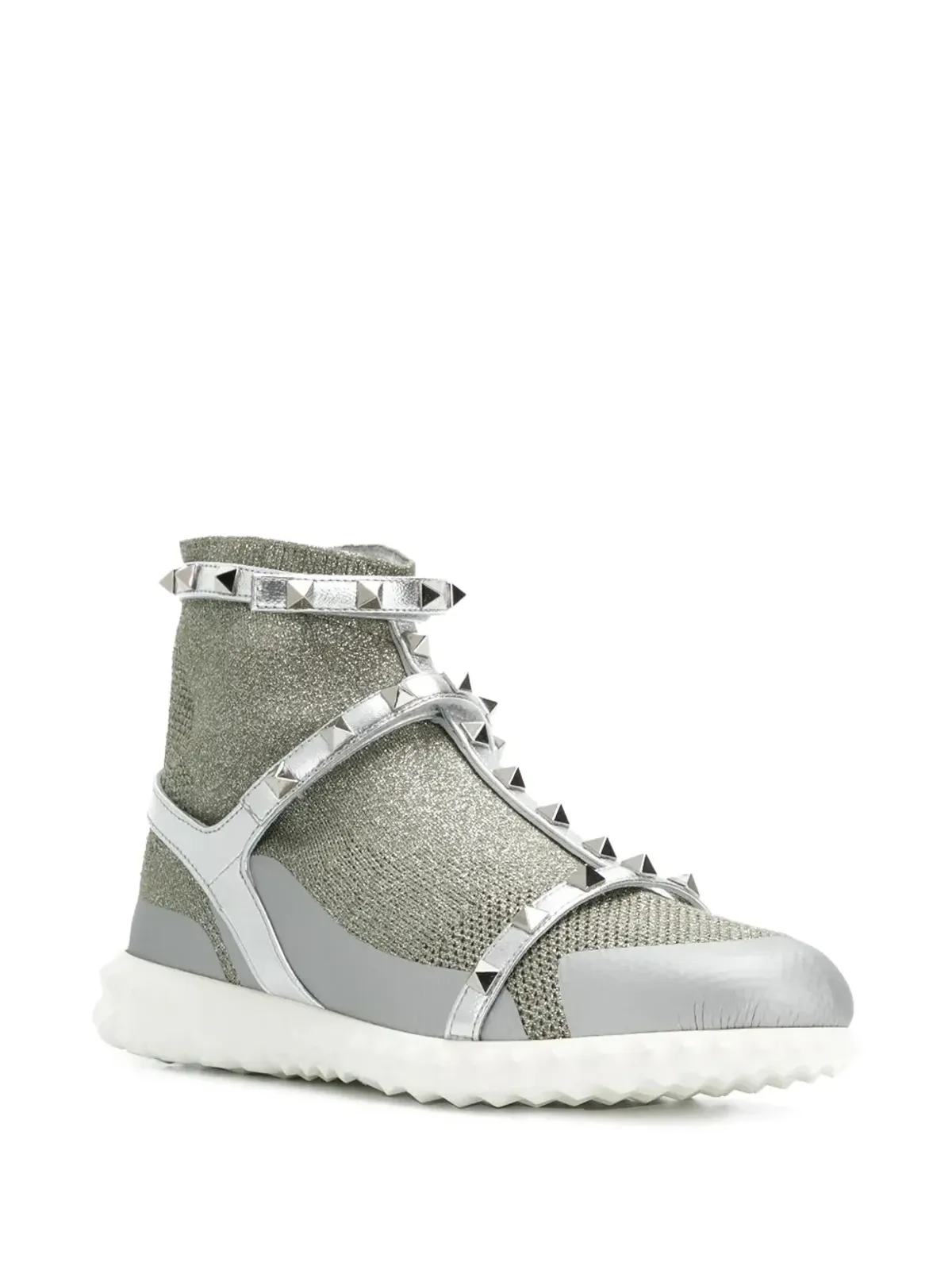 Valentino Garavani ロックスタッド ハイトップスニーカー - メタリック - 画像2