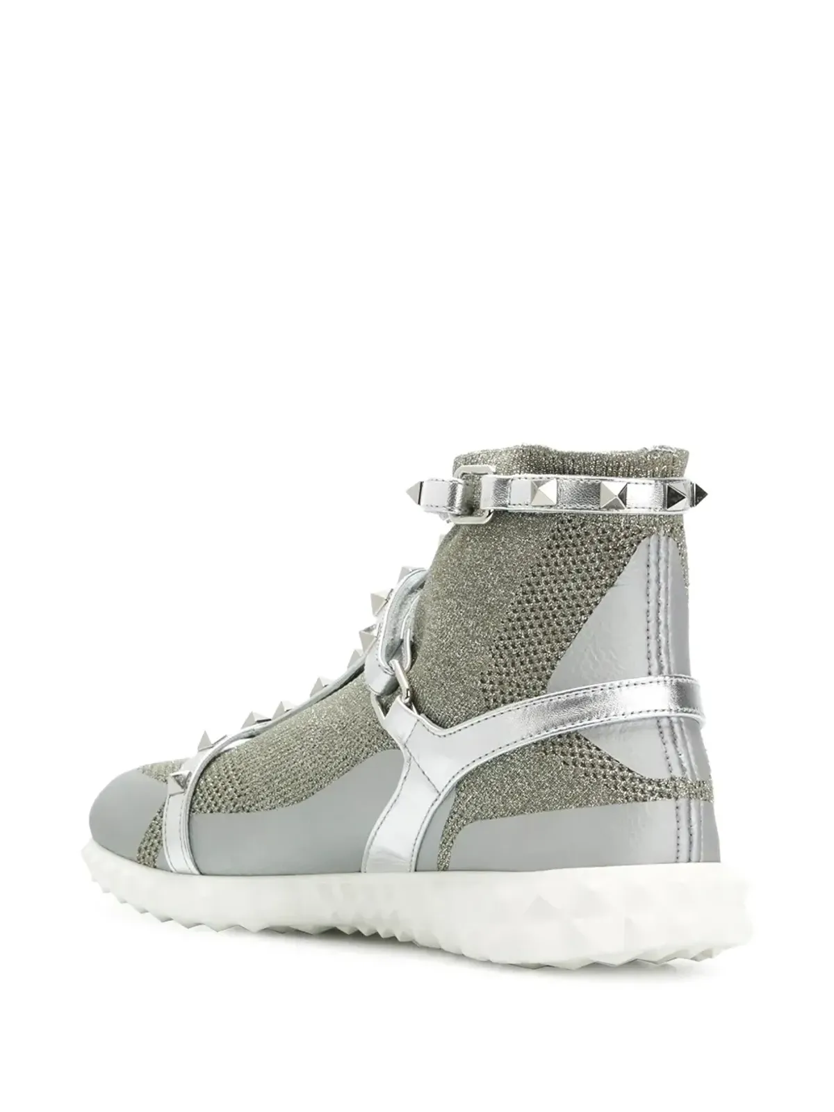 Valentino Garavani ロックスタッド ハイトップスニーカー - メタリック - 画像3