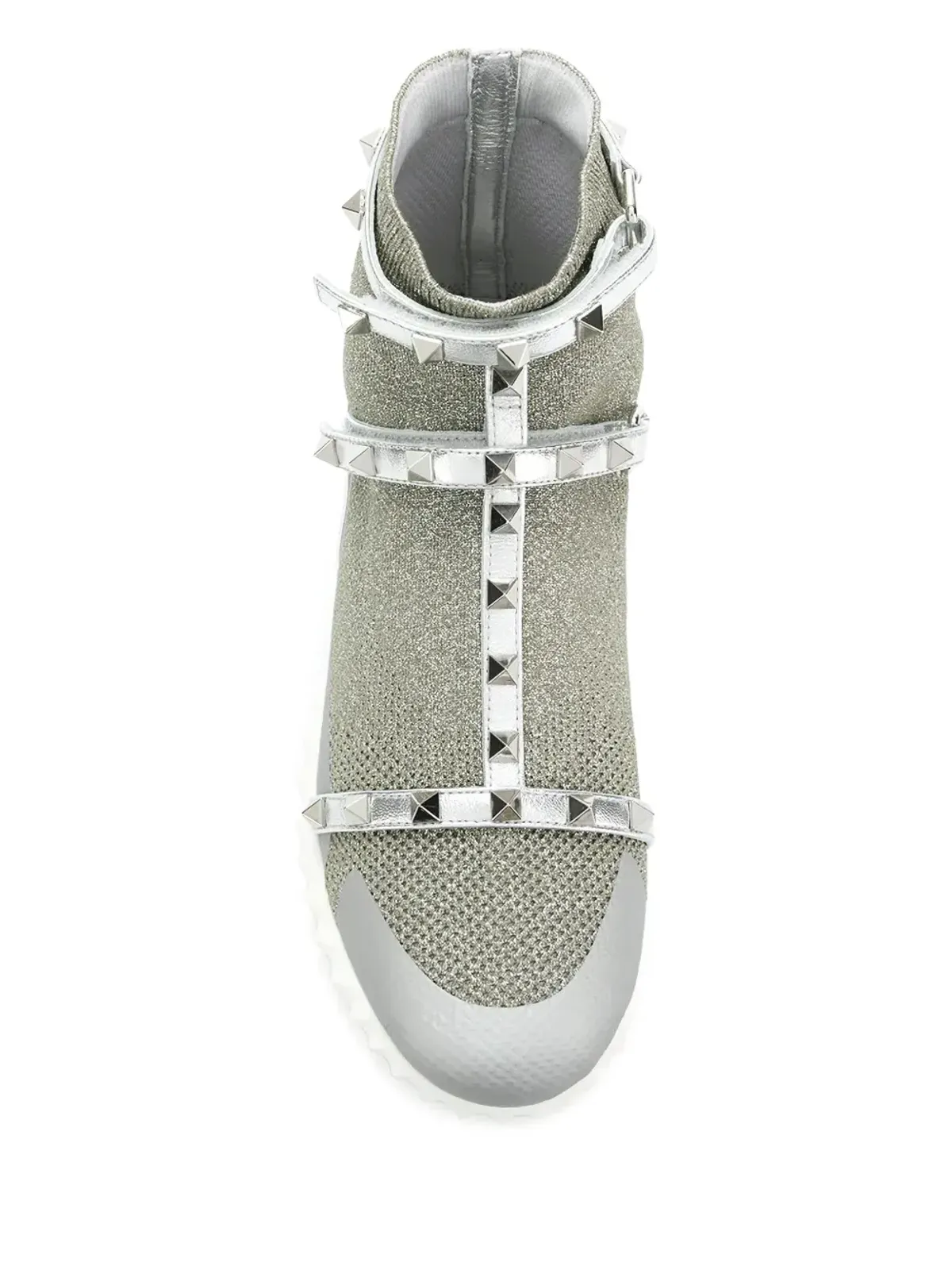 Valentino Garavani ロックスタッド ハイトップスニーカー - メタリック - 画像4