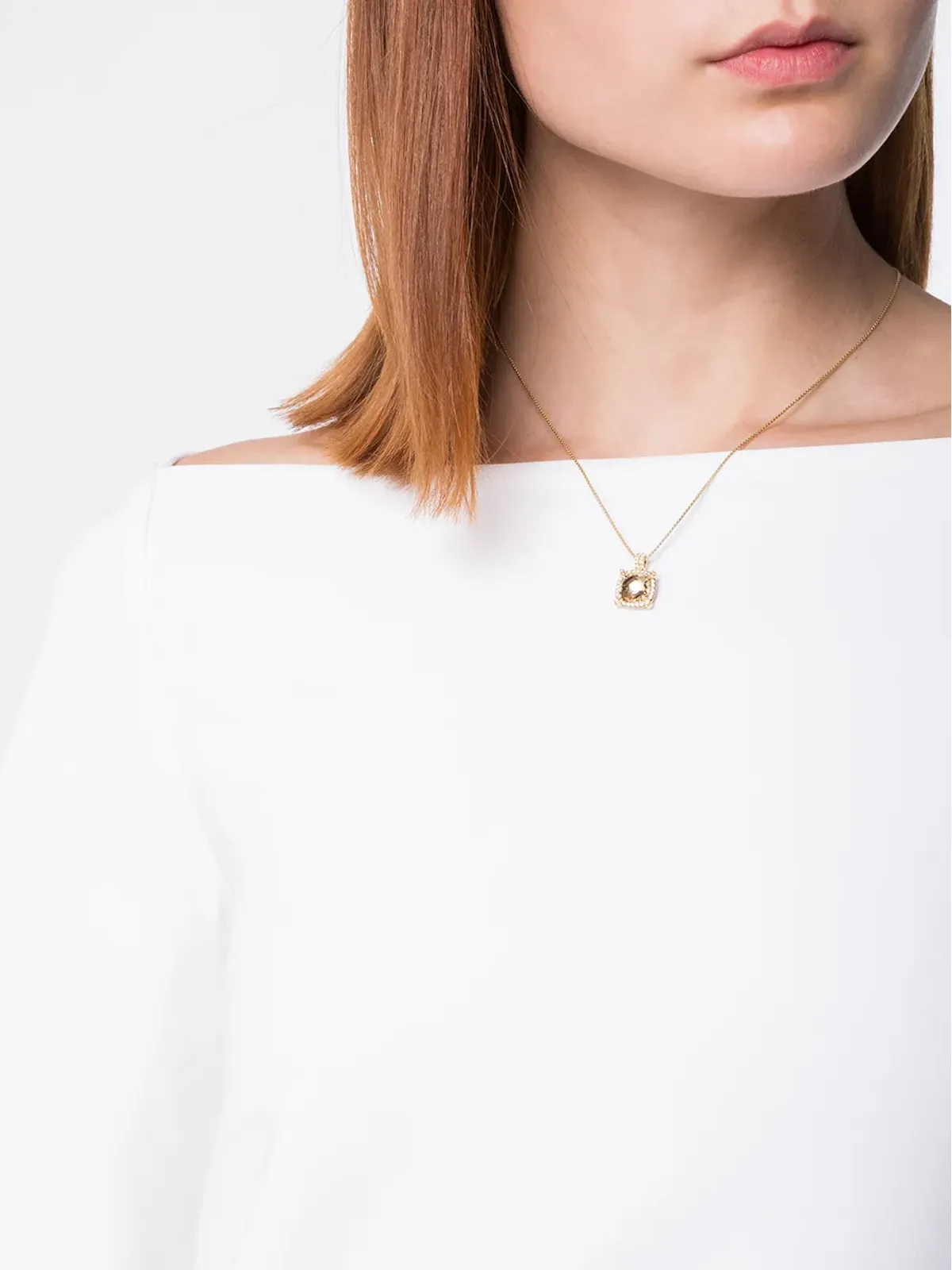 David Yurman 18Kイエローゴールド チャテレーヌ シトリンとダイヤモンド ペンダント - 画像2