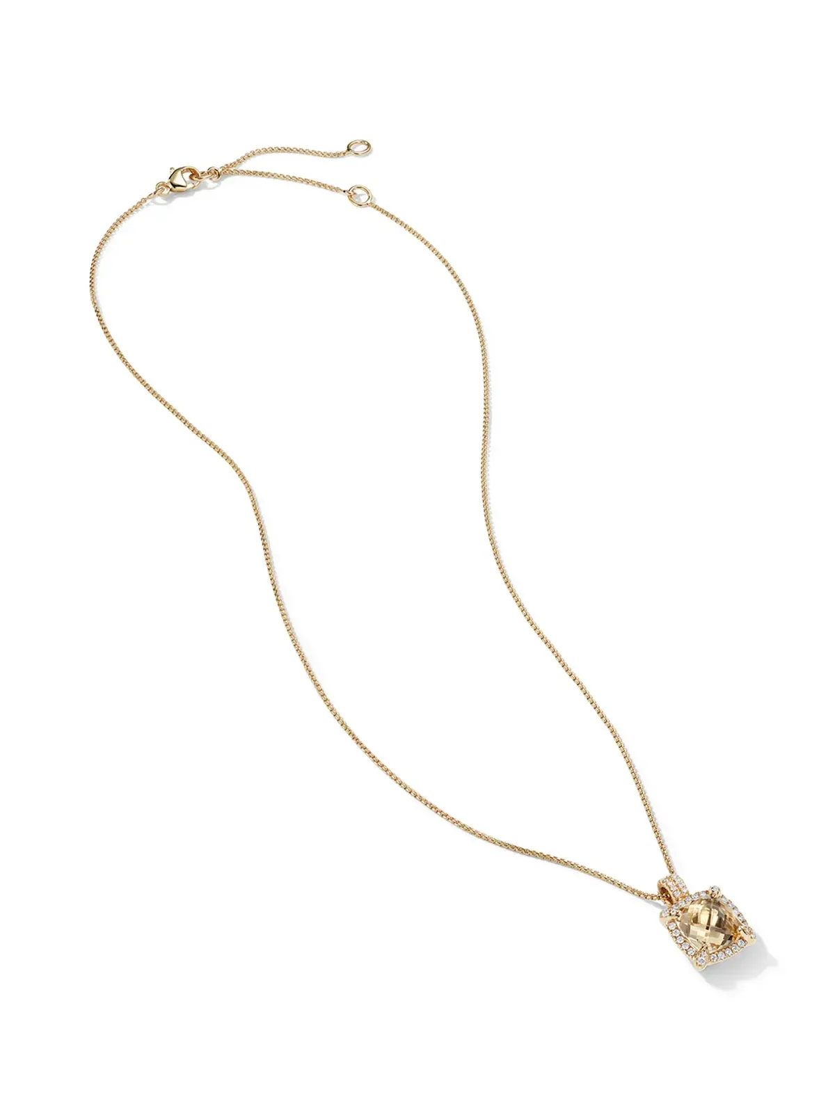 David Yurman 18Kイエローゴールド チャテレーヌ シトリンとダイヤモンド ペンダント - 画像3