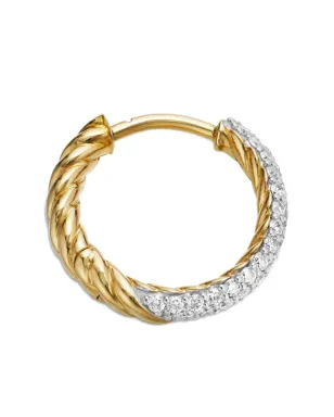 David Yurman 18金イエローゴールド ペティート パヴェダイヤモンド ハギー・フープ・ピアス - サムネイル4