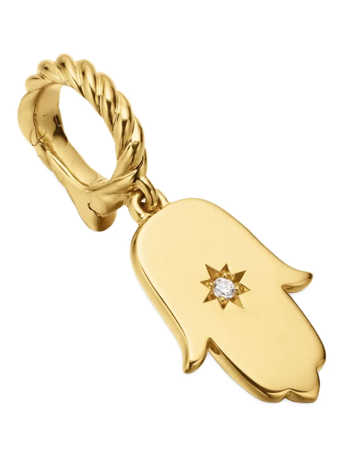 David Yurman 18K イエローゴールド ハムサ ダイヤモンド アミュレット ペンダント - 画像5