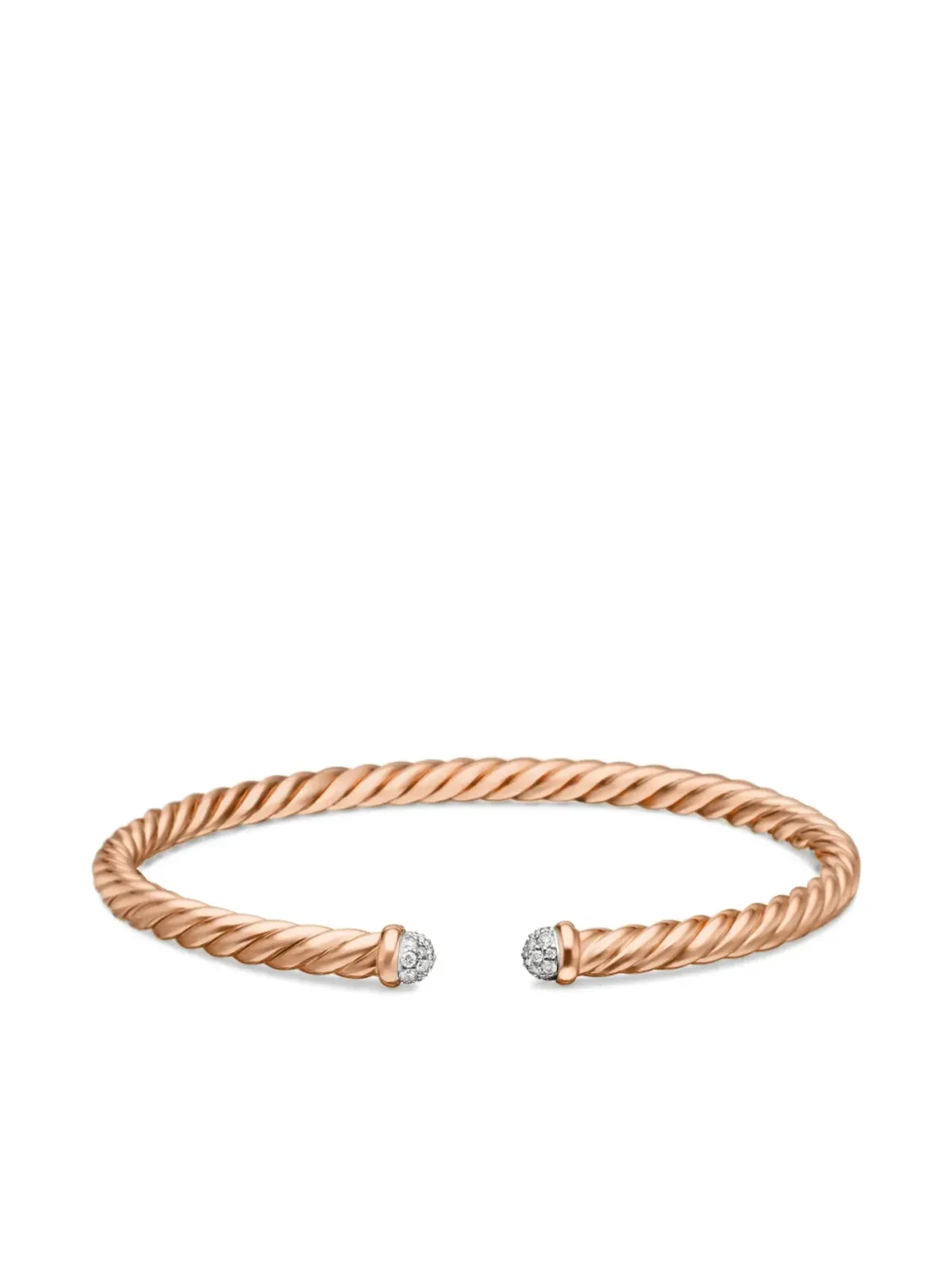 David Yurman 18kt ローズゴールド モダン・ケーブルスパイラ ダイヤモンド ブレスレット - 画像4