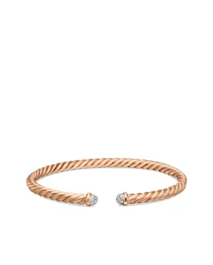 David Yurman 18kt ローズゴールド モダン・ケーブルスパイラ ダイヤモンド ブレスレット - サムネイル4