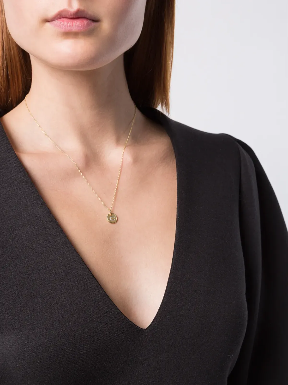 David Yurman Cイニシャルチャーム ダイヤモンド ネックレス - 画像2
