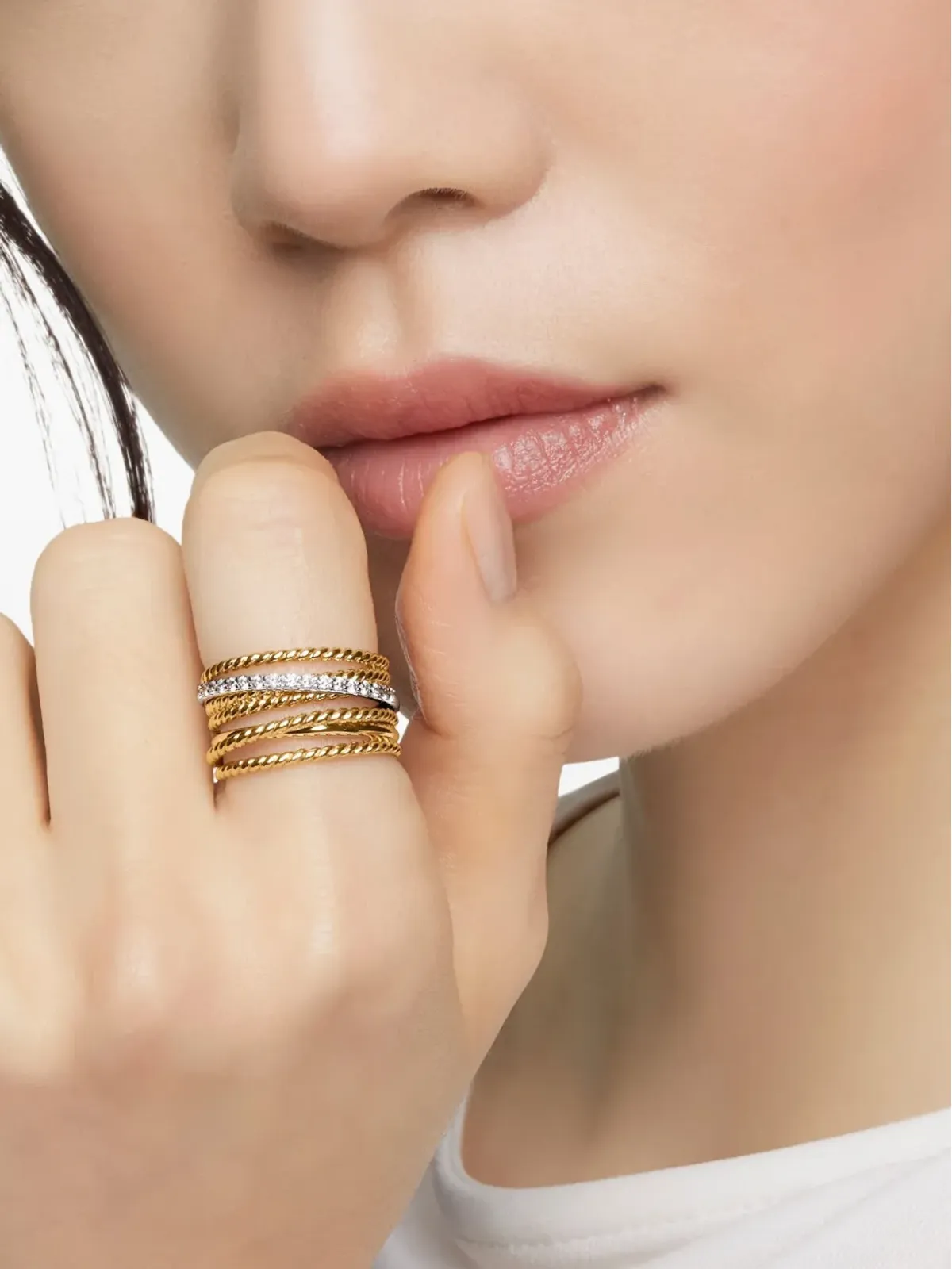 David Yurman 18kt イエローゴールド クロスオーバー ダイヤモンドリング - 画像3