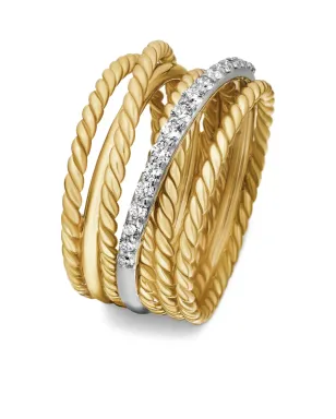 David Yurman 18kt イエローゴールド クロスオーバー ダイヤモンドリング - サムネイル4