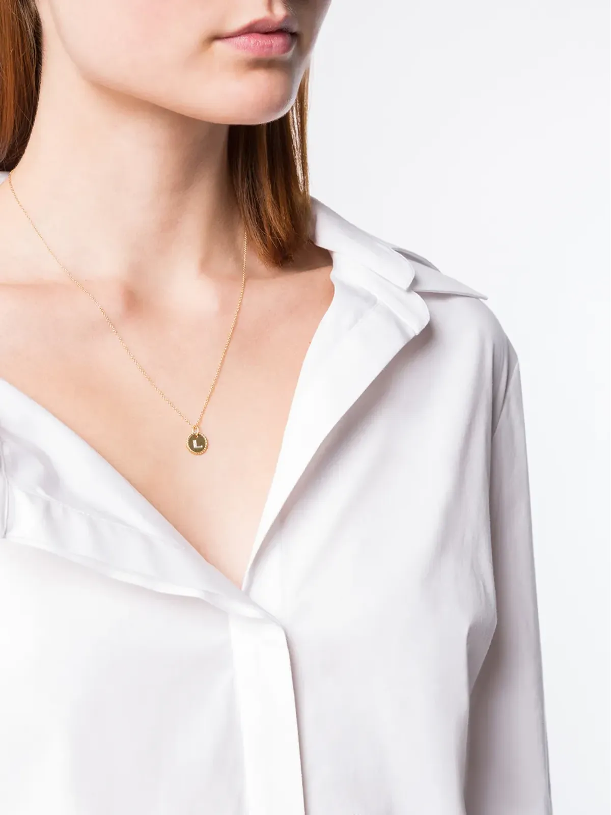 David Yurman 18K イエローゴールド L イニシャル チャーム ダイヤモンド ネックレス - 画像2
