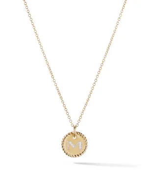 David Yurman 18K イエローゴールド M イニシャル チャーム ダイヤモンド ネックレス - サムネイル1