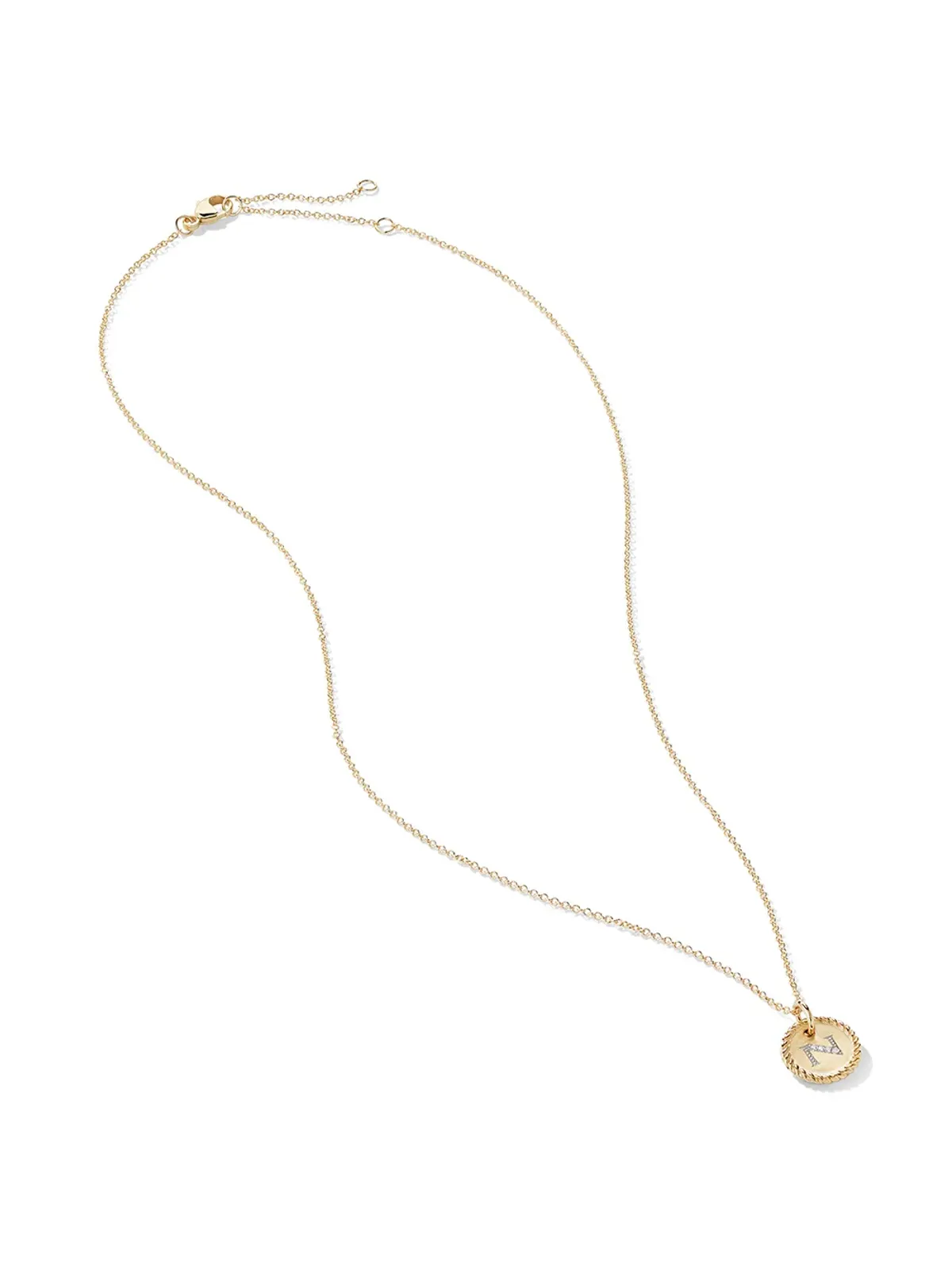 David Yurman Nイニシャルチャーム ダイヤモンド ネックレス - 画像3