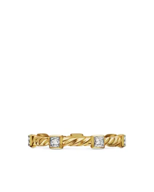 David Yurman 18kt Yellow Gold Cable Collectibles Stations ダイヤモンド・スタック・リング（2mm） - サムネイル4
