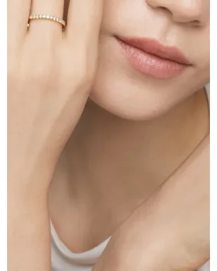 David Yurman 18kt Yellow Gold Cable Collectibles ダイヤモンド スタック リング - サムネイル3