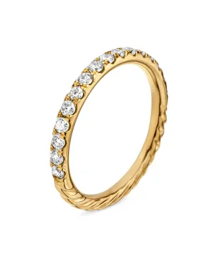 David Yurman 18kt Yellow Gold Cable Collectibles ダイヤモンド スタック リング - サムネイル4