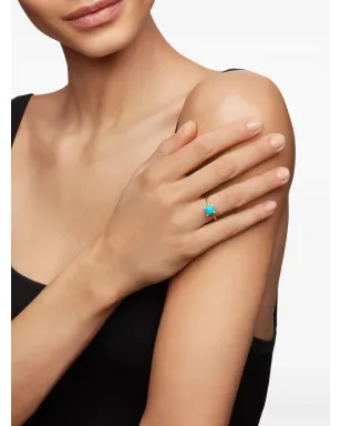 David Yurman 18ktイエローゴールド チャテレーヌ ターコイズ＆ダイヤモンド リング - サムネイル2