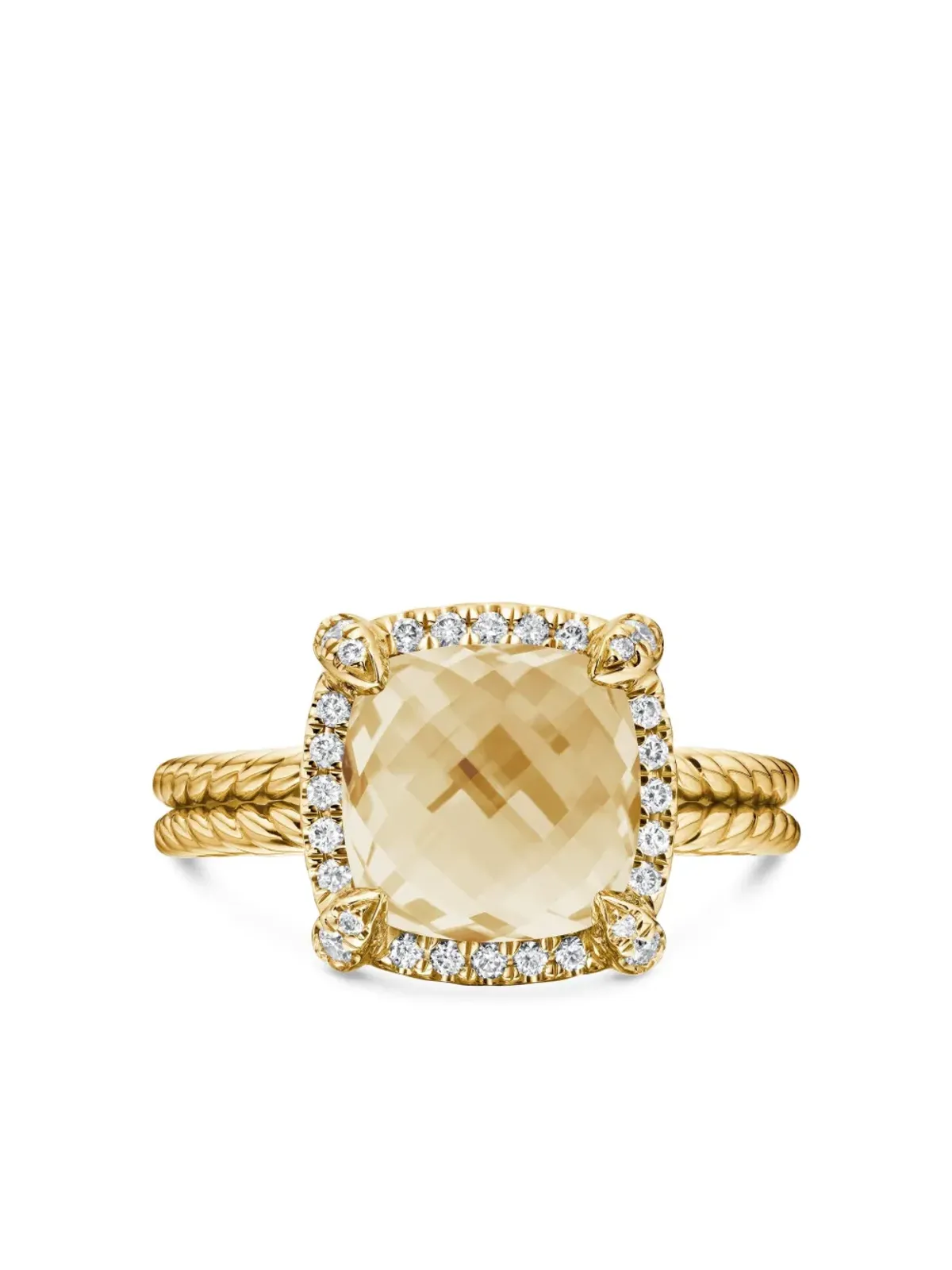 David Yurman 18K イエローゴールド シャテレーヌ シトリン＆ダイヤモンド リング - 画像5