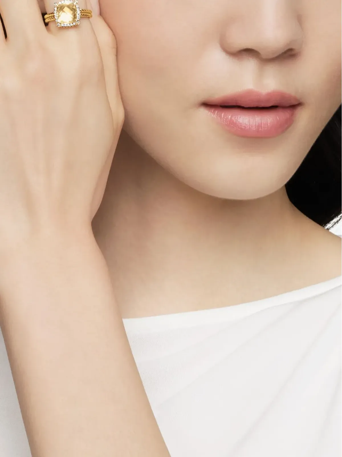 David Yurman 18K イエローゴールド シャテレーヌ シトリン＆ダイヤモンド リング - 画像2