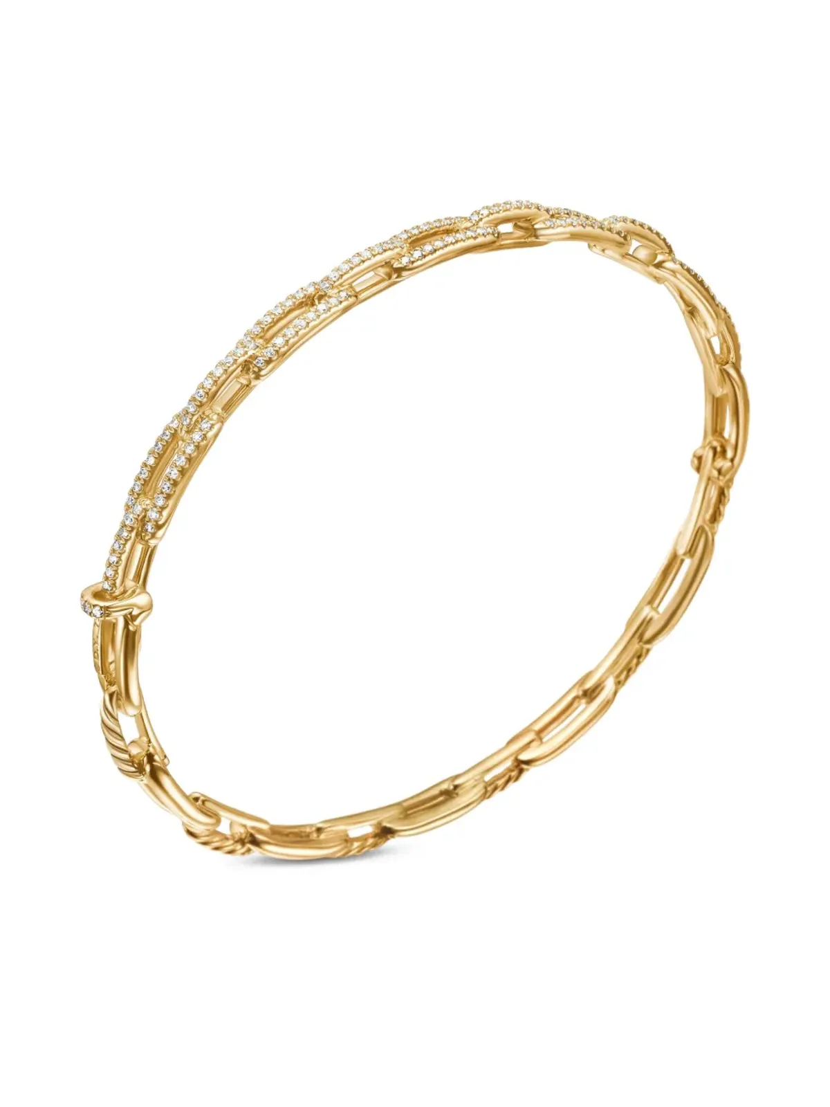 David Yurman 18kt イエローゴールド Stax チェーンリンク ダイヤモンド ブレスレット - 画像5