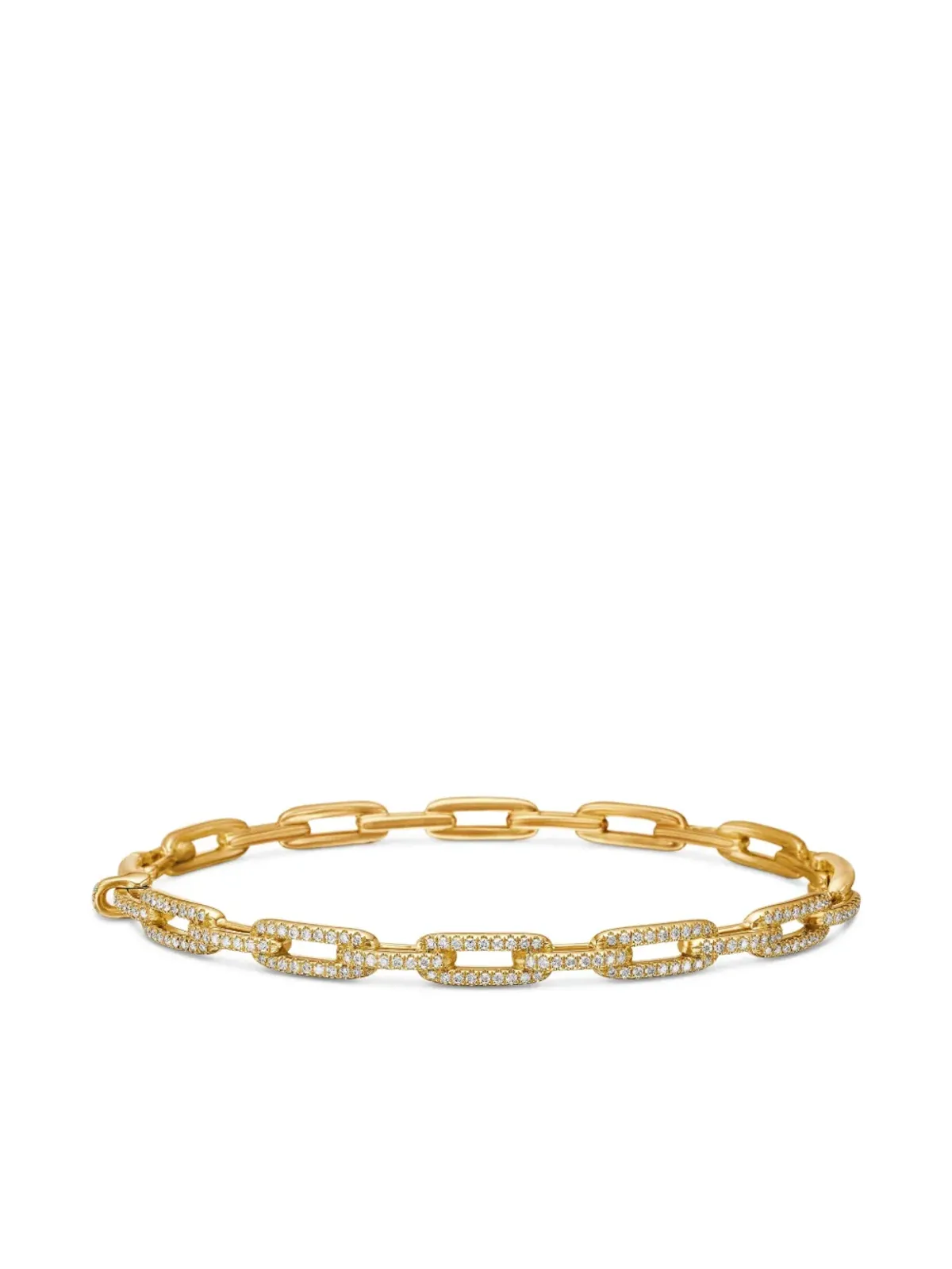 David Yurman 18kt イエローゴールド Stax チェーンリンク ダイヤモンド ブレスレット - 画像4