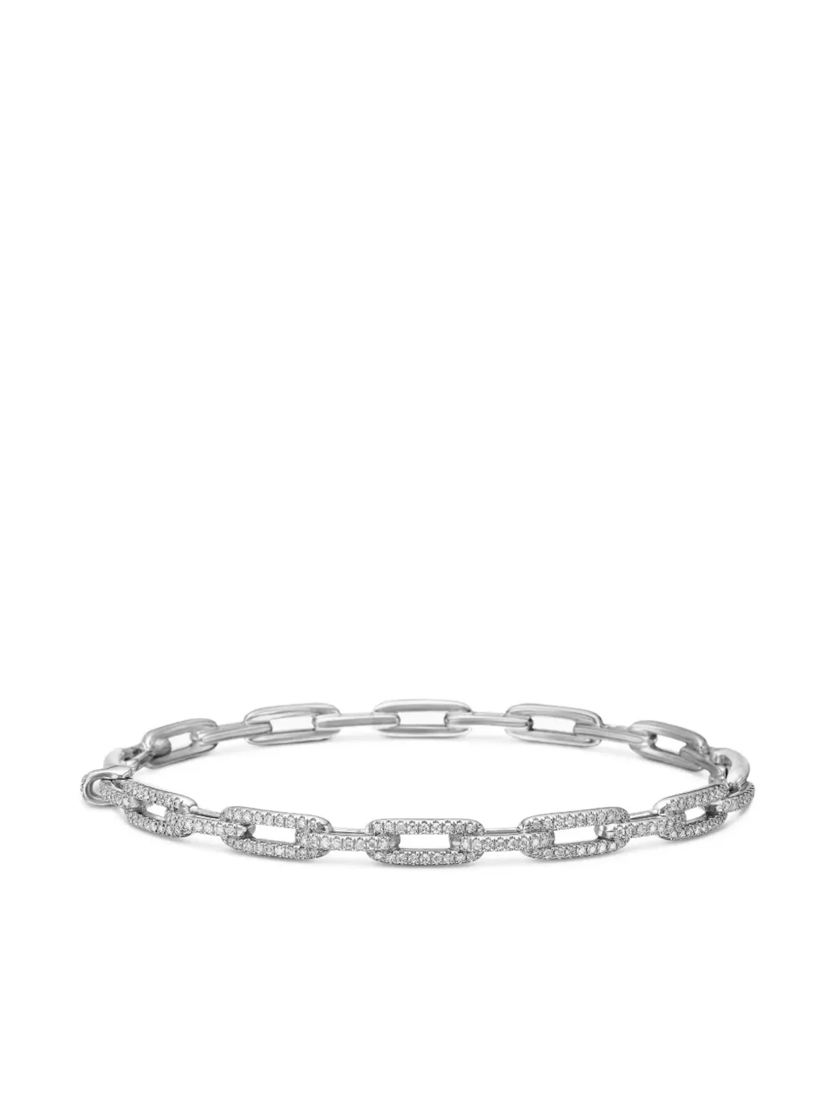 David Yurman Staxチェーンリンク ダイヤモンド ブレスレット 18ktホワイトゴールド - シルバー - 画像4