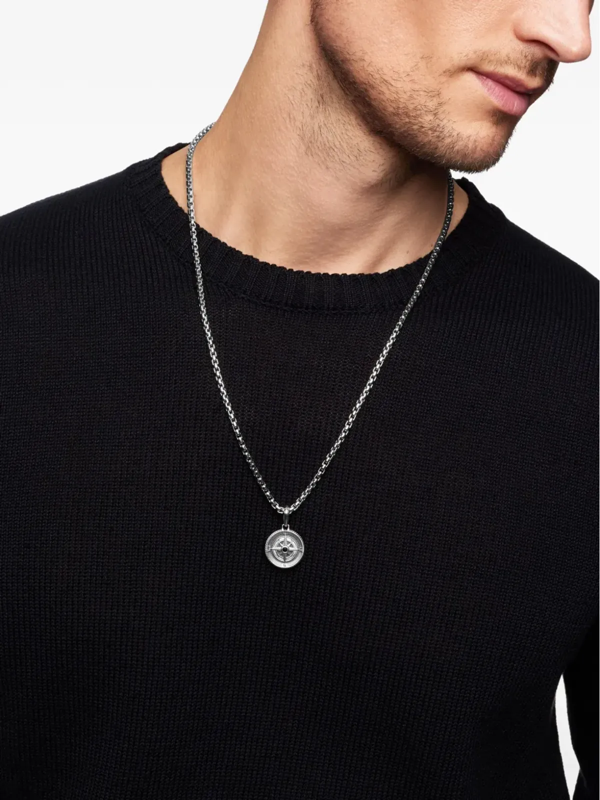 David Yurman スターリングシルバー Maritime Compass ダイヤモンド アミュレット - 画像3