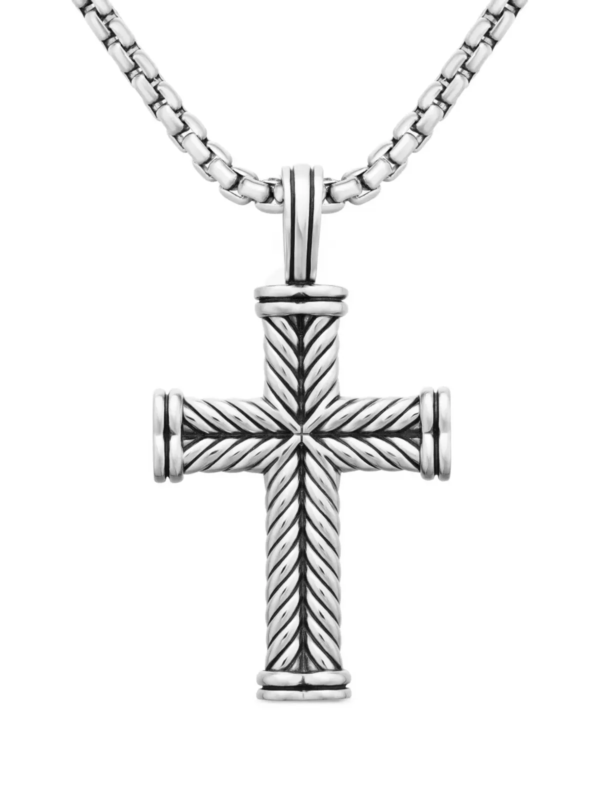 David Yurman スターリングシルバー チェボロン・クロス ペンダント - 画像1