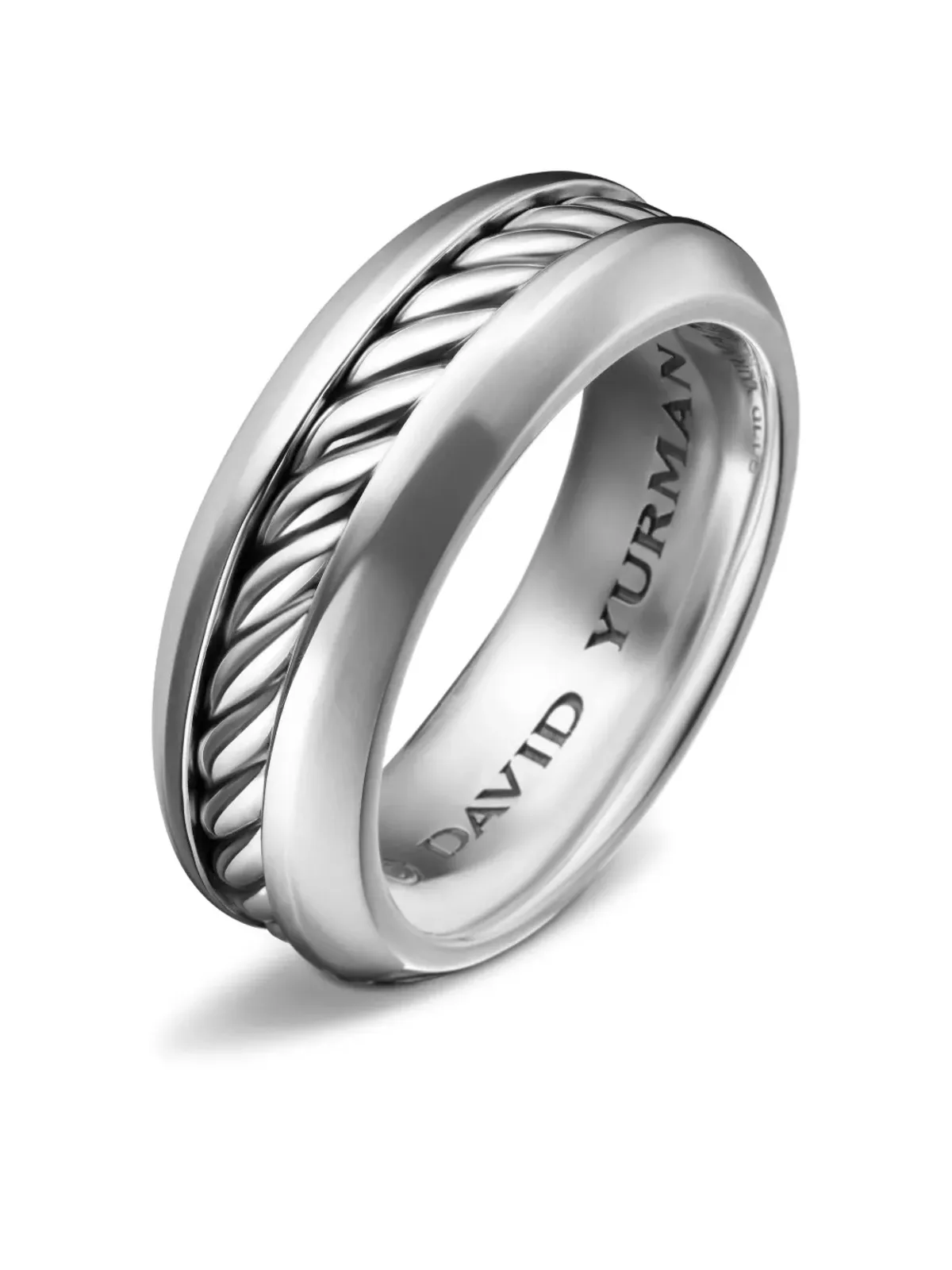 David Yurman スターリングシルバー Cable Inset バンドリング - 画像4