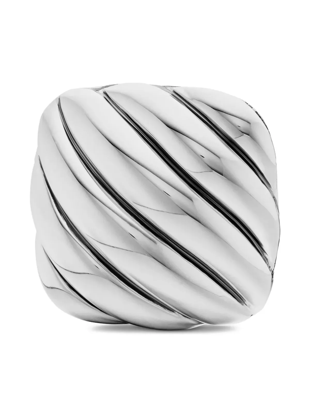 David Yurman デヴィッド ユルマン スターリングシルバー 彫刻ケーブル クッション カフリンクス - 画像5