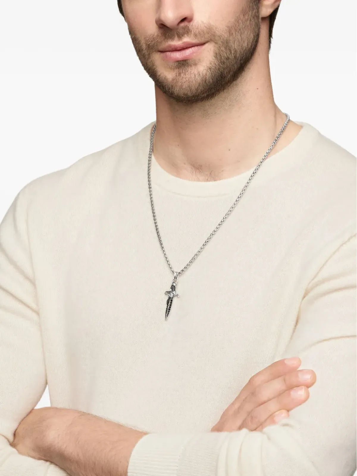 David Yurman ウェーブ・ダガー ダイヤモンド アミュレット - 画像2