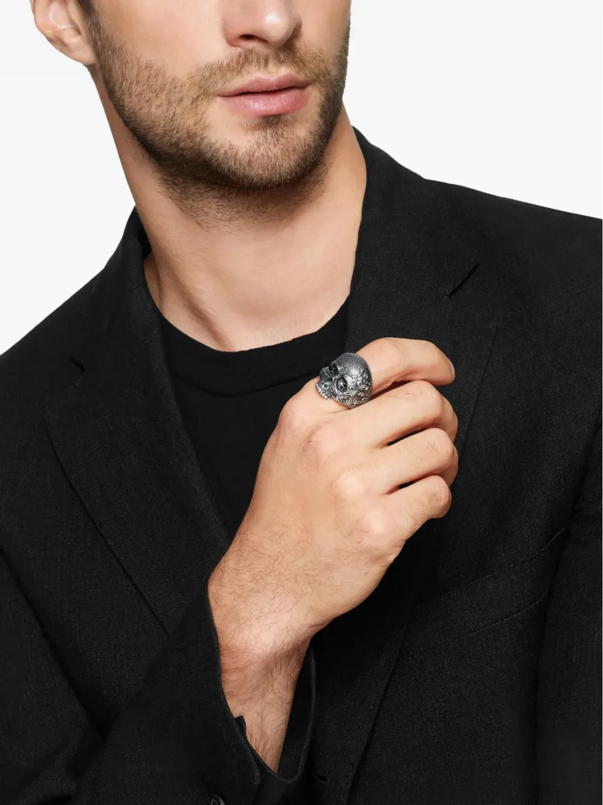 David Yurman ウェーブス・スカル ダイヤモンド リング - 画像2