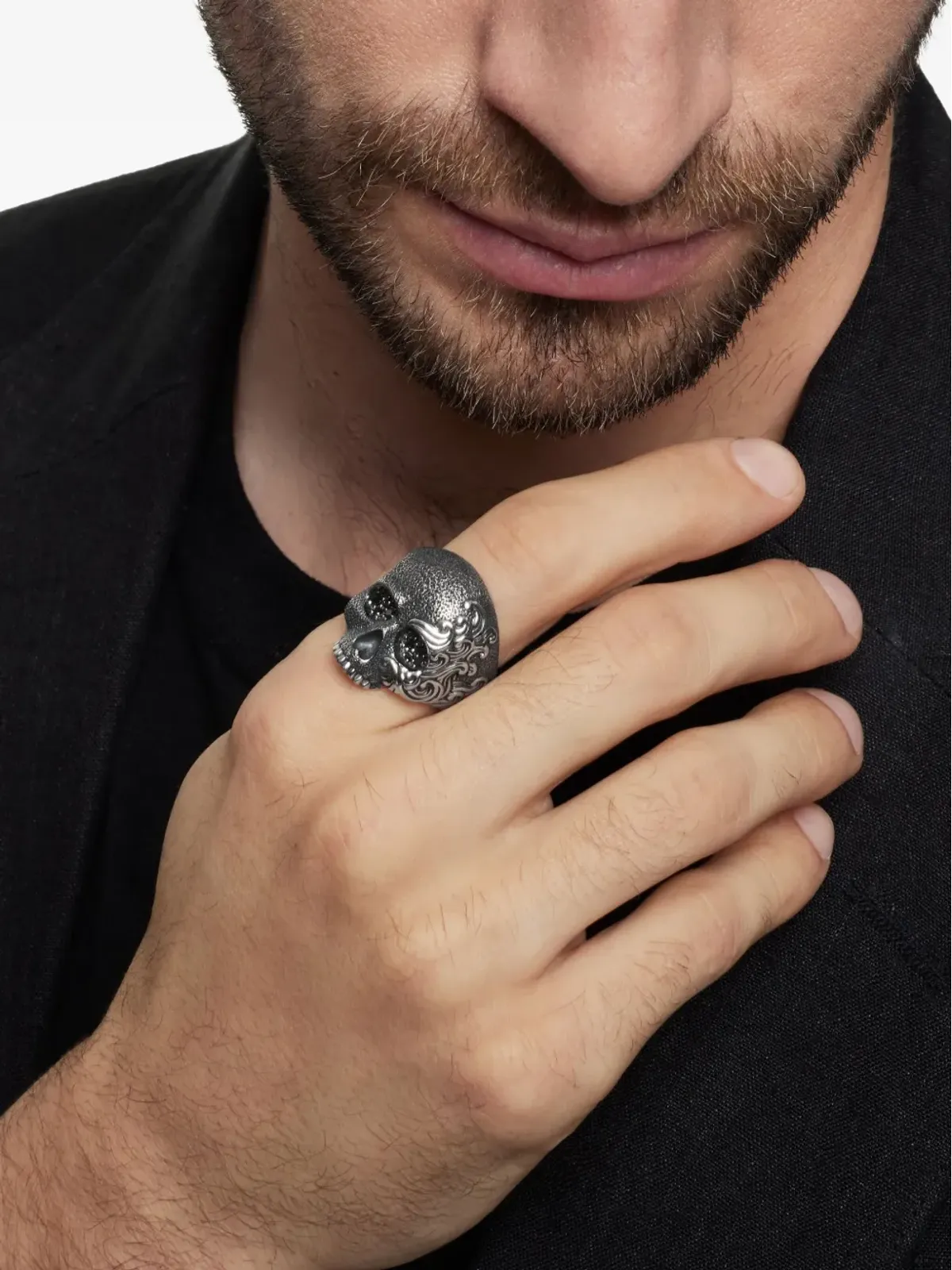 David Yurman ウェーブス・スカル ダイヤモンド リング - 画像3