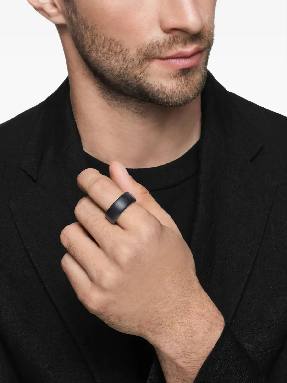 David Yurman ストリームライン バンドリング ブラック - 画像2