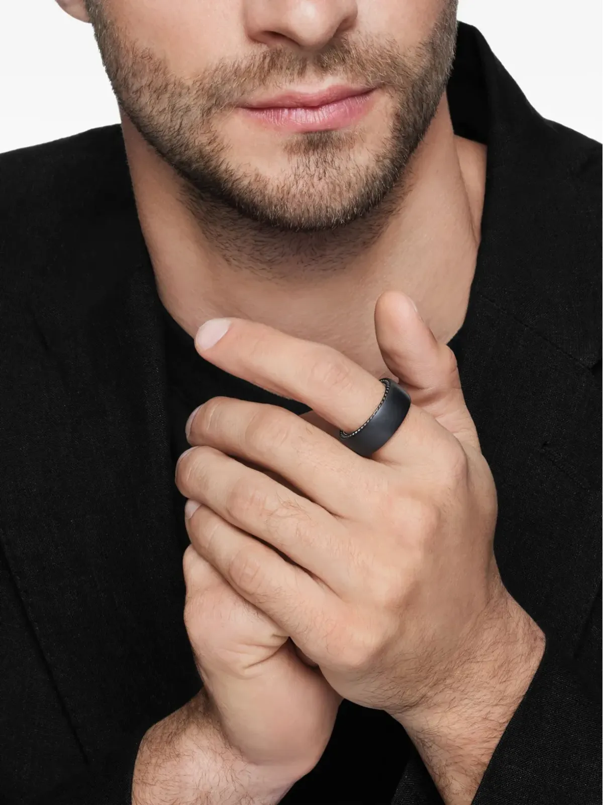 David Yurman ストリームライン バンドリング ブラック - 画像3